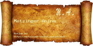 Metzinger Anina névjegykártya